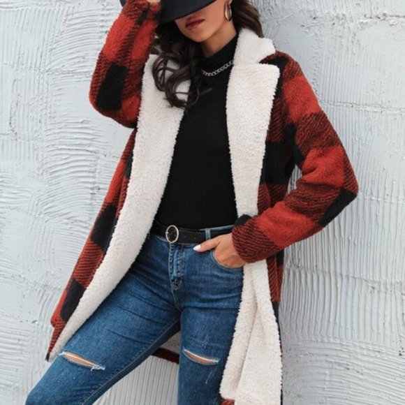 Red So Soft and Cozy Gingham Plaid Print Long tedd - Picture 6 of 6